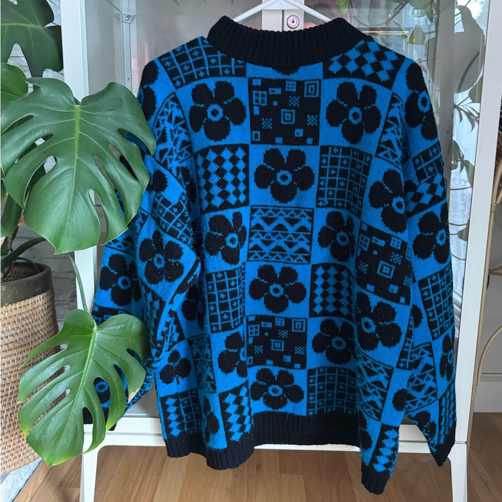 Marimekko Vintage Blue Pattern Sweater